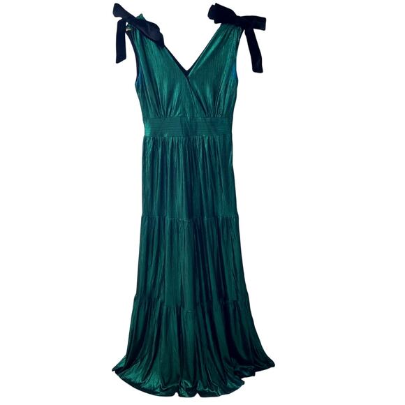 Sugarlips Cannes Liquid Satin Evening Maxi Dress - Emerald Green - Medium - Picture 1 of 7